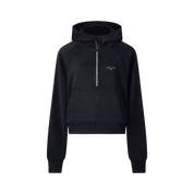Black / 2-4 Moon Oath | Cropped Half-Zip Hoodie