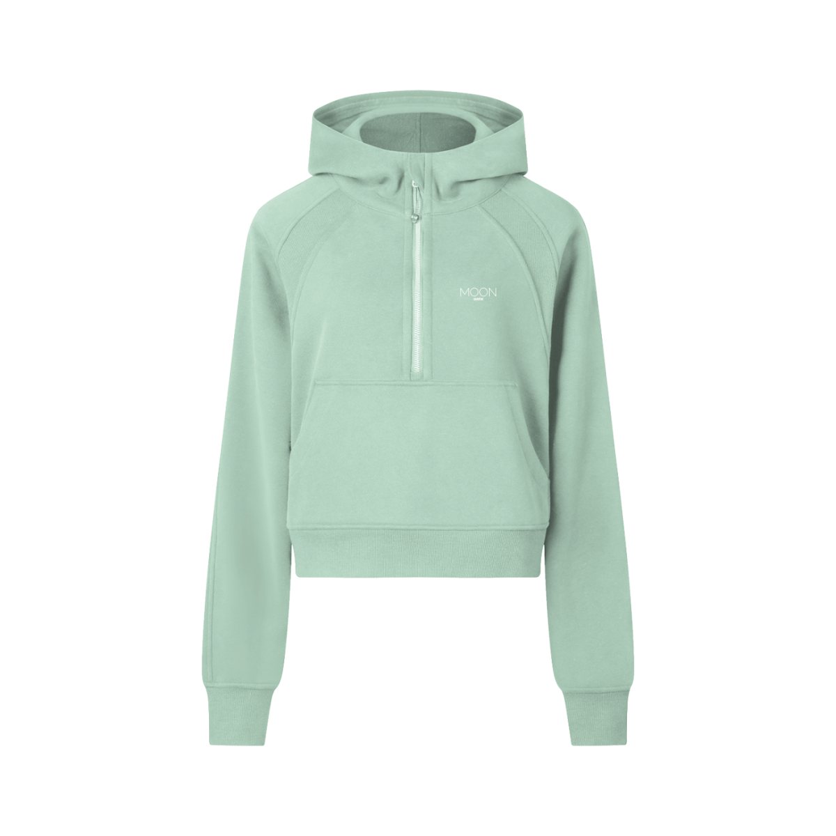  2-4 Moon Oath | Cropped Half-Zip Hoodie