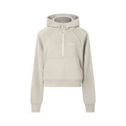 Beige / 2-4 Moon Oath | Cropped Half-Zip Hoodie