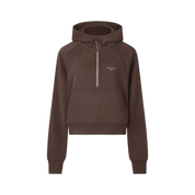 Brown / 2-4 Moon Oath | Cropped Half-Zip Hoodie
