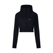 Black / 4 - S Moon Oath | Cropped Zip-Through Hoodie