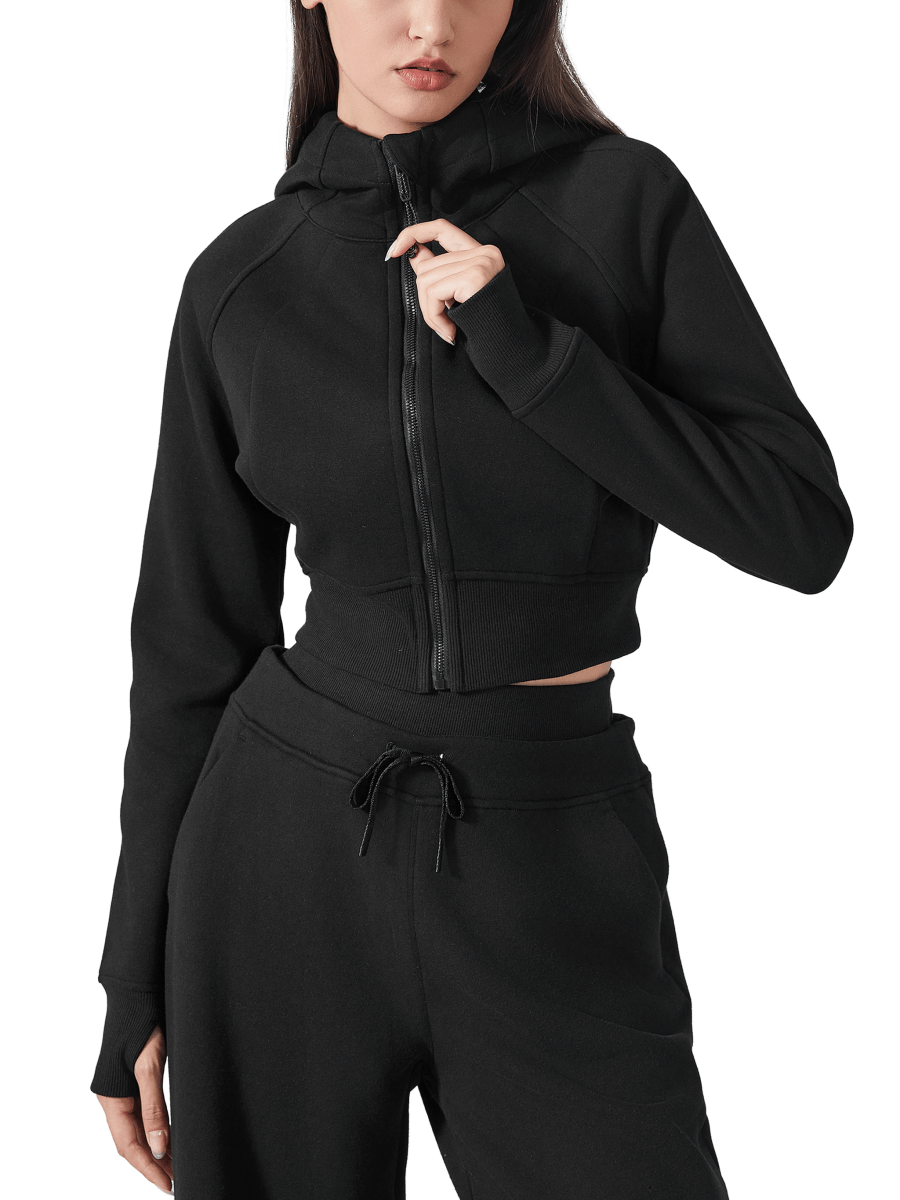 Moon Oath | Cropped Zip-Through Hoodie