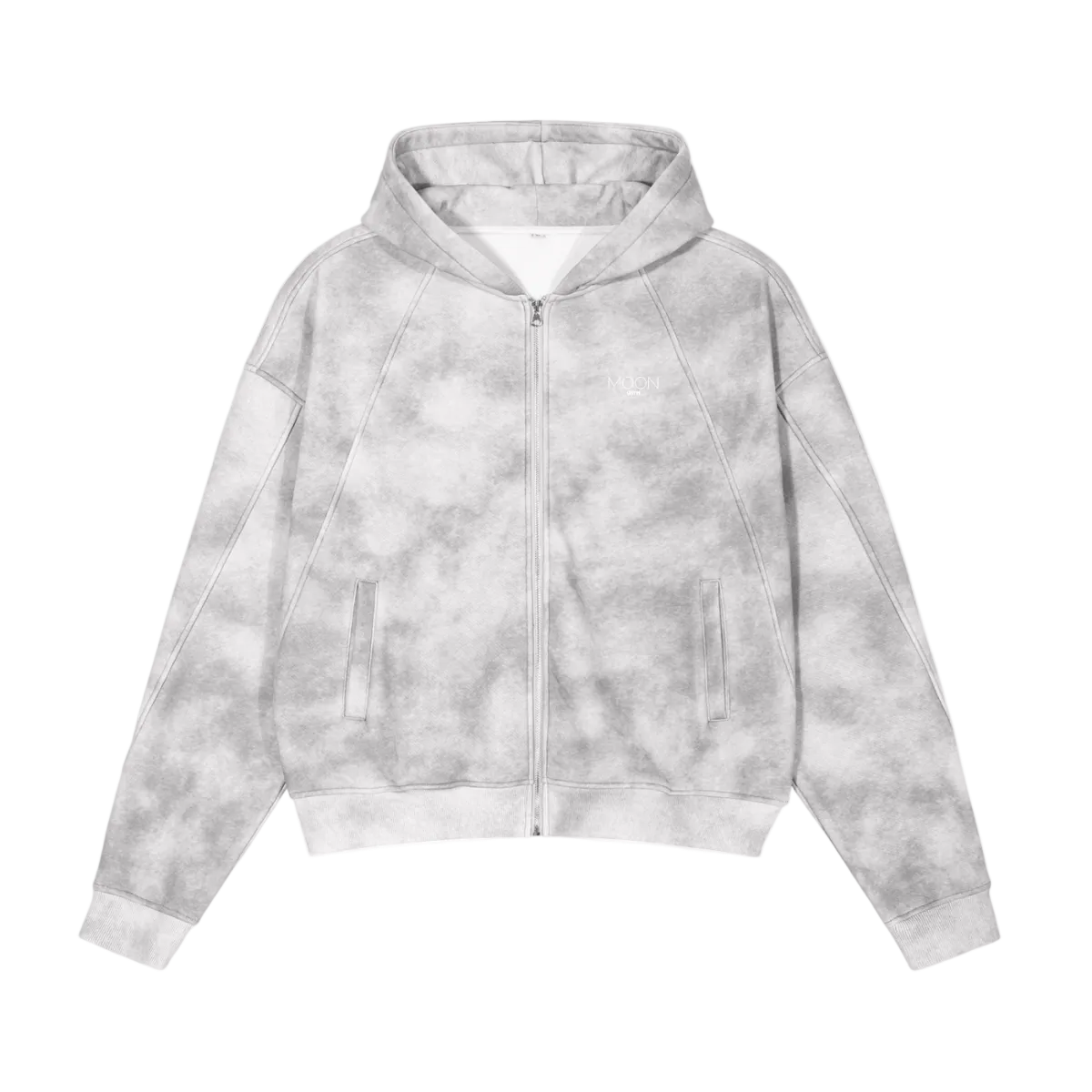 Dirty Washed Zip-Up Fleece Hoodie For Women
