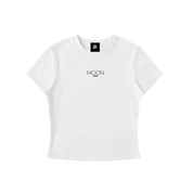 White / XS Moon Oath | Essential Bodycon Crewneck T-Shirt