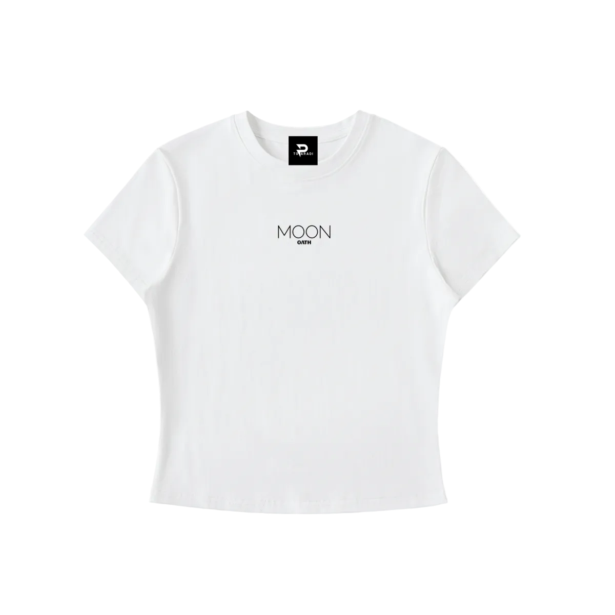 White / XS Moon Oath | Essential Bodycon Crewneck T-Shirt
