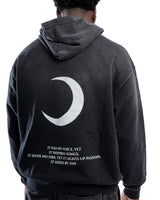 Juramento de Luna | Sudadera extragrande con capucha y lavado de mono hecha a mano