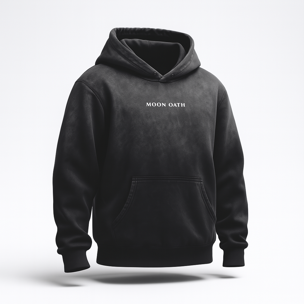  S Moon Oath | Handcrafted Monkey Wash Oversized Hoodie