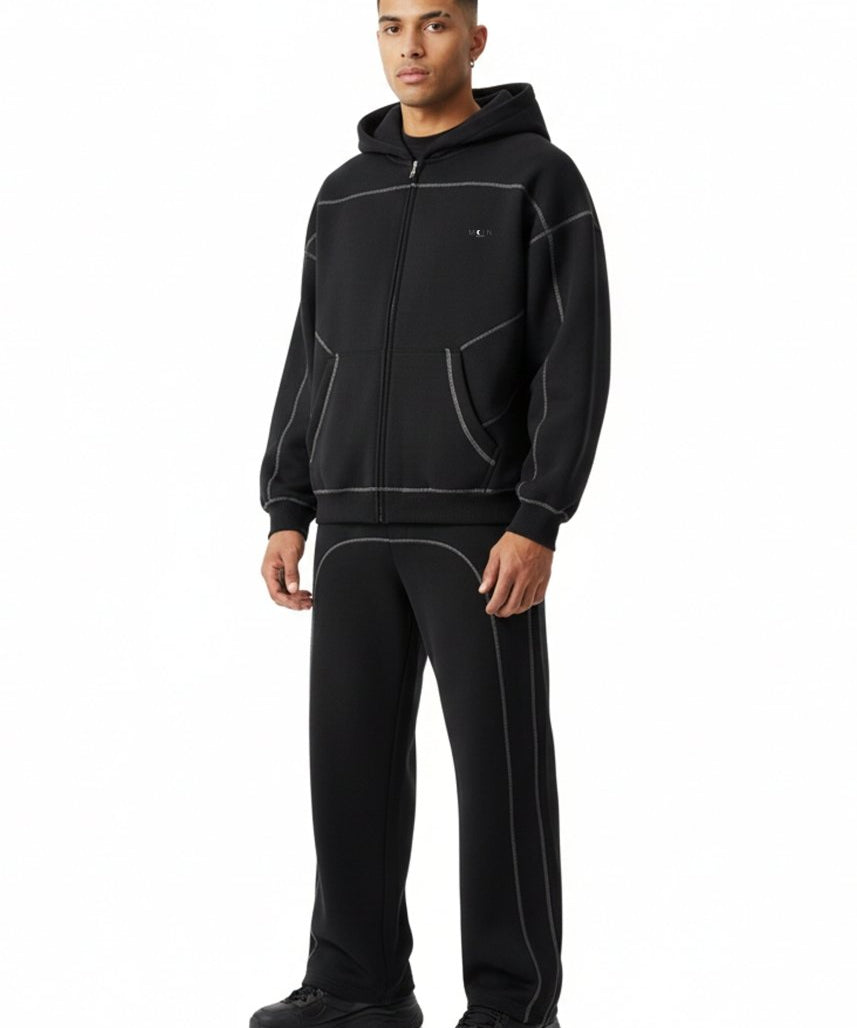 Moon Oath | Men’s Black Contrast Fleece Set