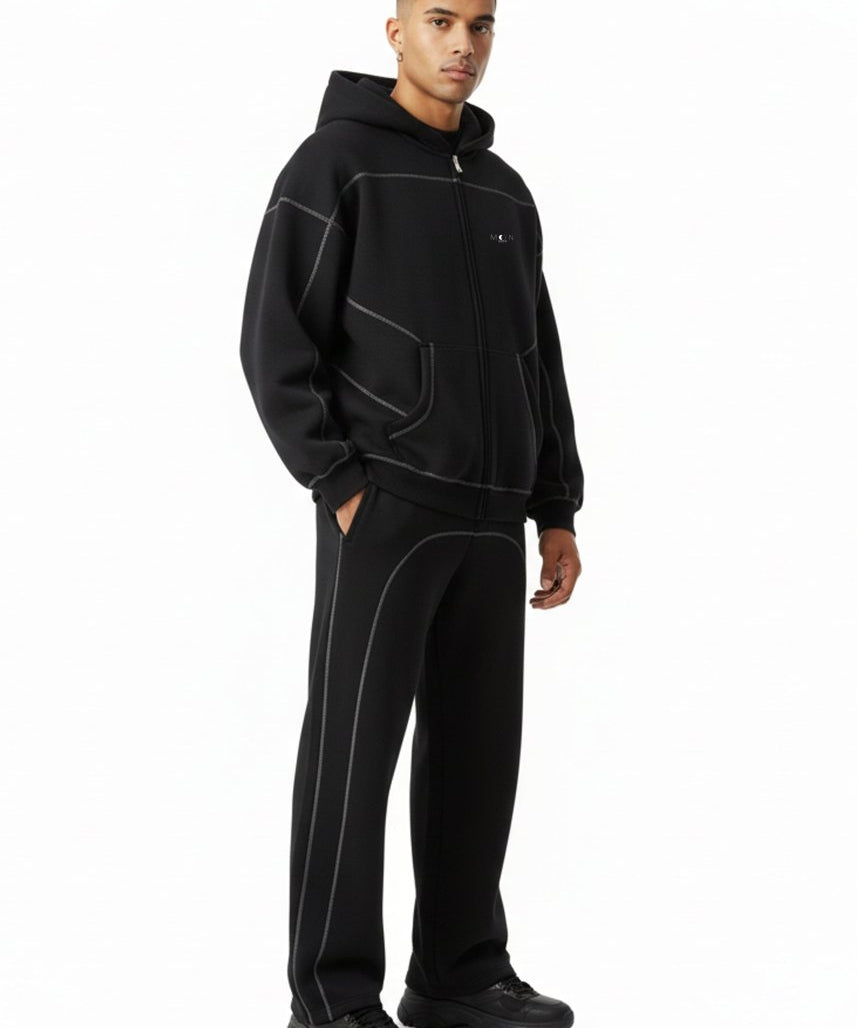 Moon Oath | Men’s Black Contrast Fleece Set