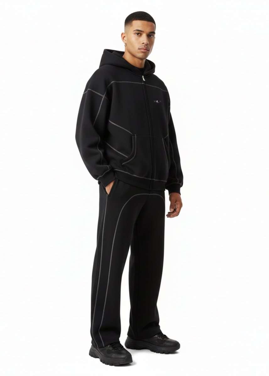 Moon Oath | Men’s Black Contrast Fleece Set