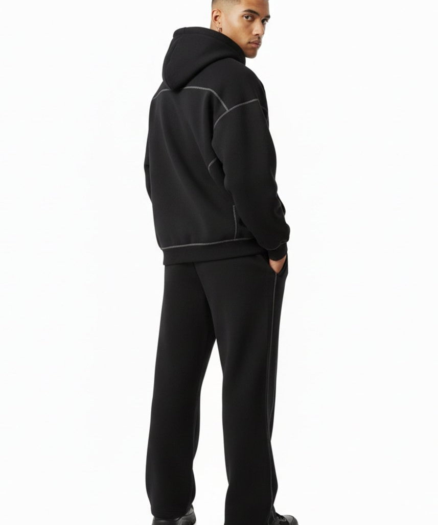  S Moon Oath | Men’s Black Contrast Fleece Set
