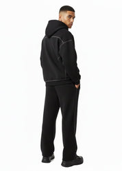 S / S Moon Oath | Men’s Black Contrast Fleece Set