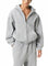 Gray / S Moon Oath | Men's Contrast-Stitched Boxy Fleece Zip Hoodie