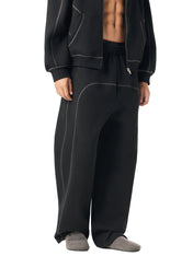 Moon Oath | Men's Contrast-Stitched Fleece Sweatpants