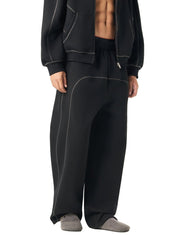 Moon Oath | Men's Contrast-Stitched Fleece Sweatpants