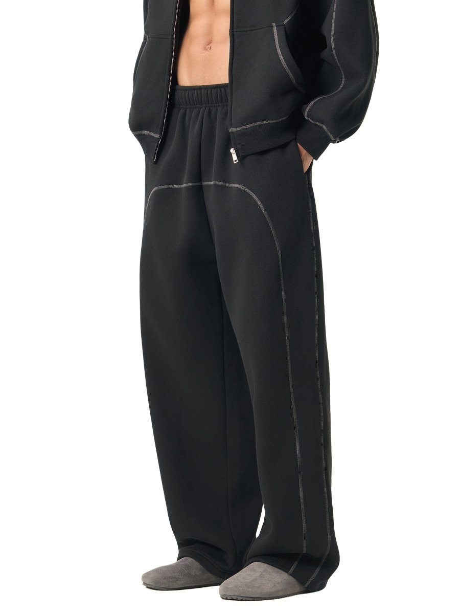 Moon Oath | Men's Contrast-Stitched Fleece Sweatpants