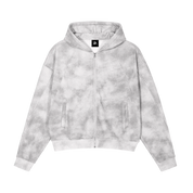 Dirty Washed Zip-Up Fleece Hoodie For Men