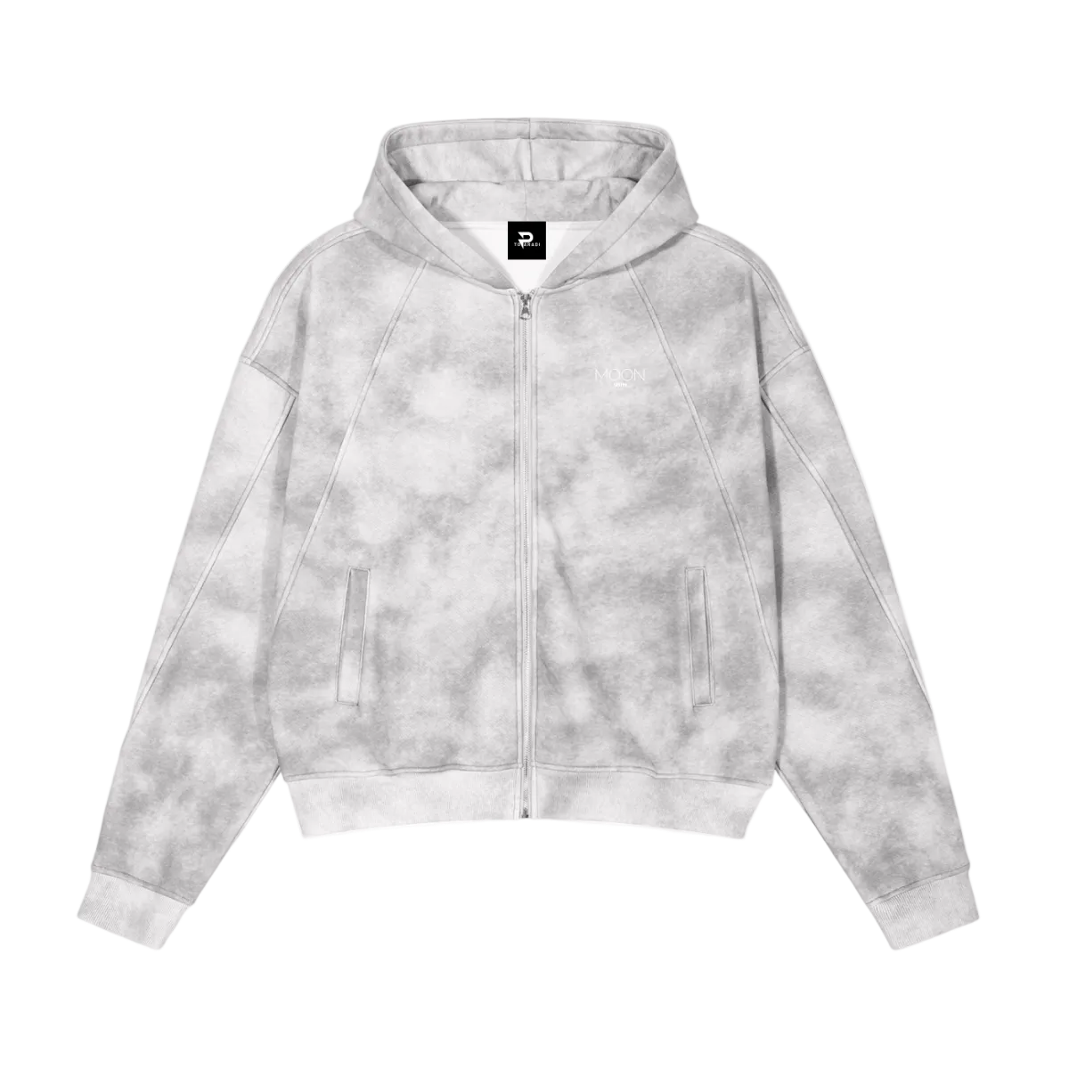 Dirty Washed Zip-Up Fleece Hoodie For Men