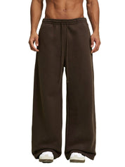 Fleece Drawstring Straight-Leg Sweatpants For Man