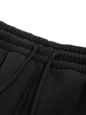 Fleece Drawstring Straight-Leg Sweatpants For Man