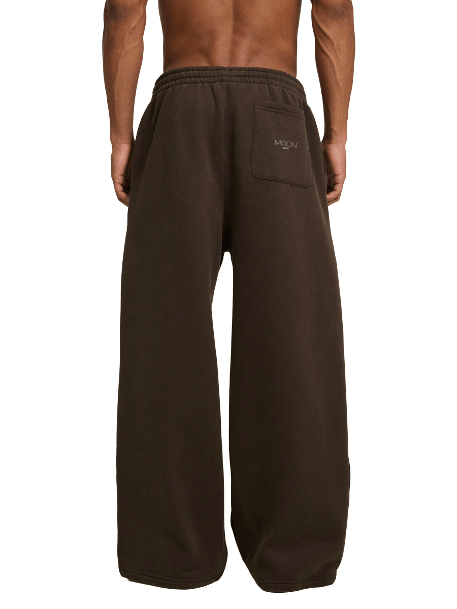 Brown / S Moon Oath | Fleece Drawstring Straight-Leg Sweatpants For Men
