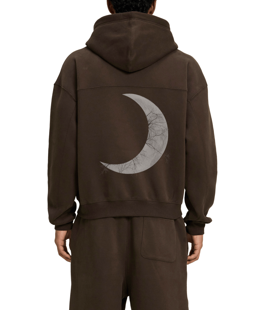 Moon Oath | Fleece Zip-Up Boxy Hoodie For Men