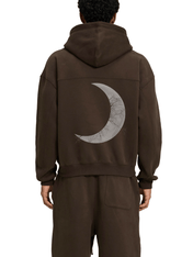 Moon Oath | Fleece Zip-Up Boxy Hoodie For Men