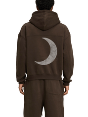 Moon Oath | Fleece Zip-Up Boxy Hoodie For Men