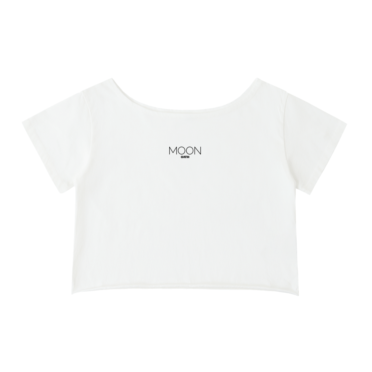 Moon Oath | Off-Shoulder Rolled Hem Cotton T-Shirt