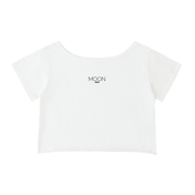 Moon Oath | Off-Shoulder Rolled Hem Cotton T-Shirt