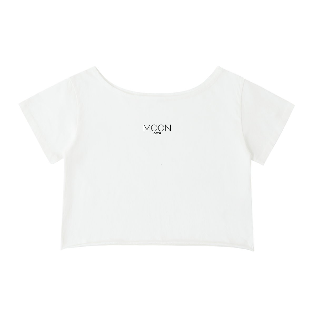 Moon Oath | Off-Shoulder Rolled Hem Cotton T-Shirt