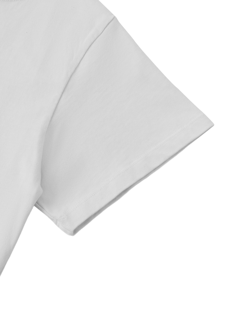 Moon Oath | Off-Shoulder Rolled Hem Cotton T-Shirt