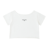 Moon Oath | Off-Shoulder Rolled Hem Cotton T-Shirt