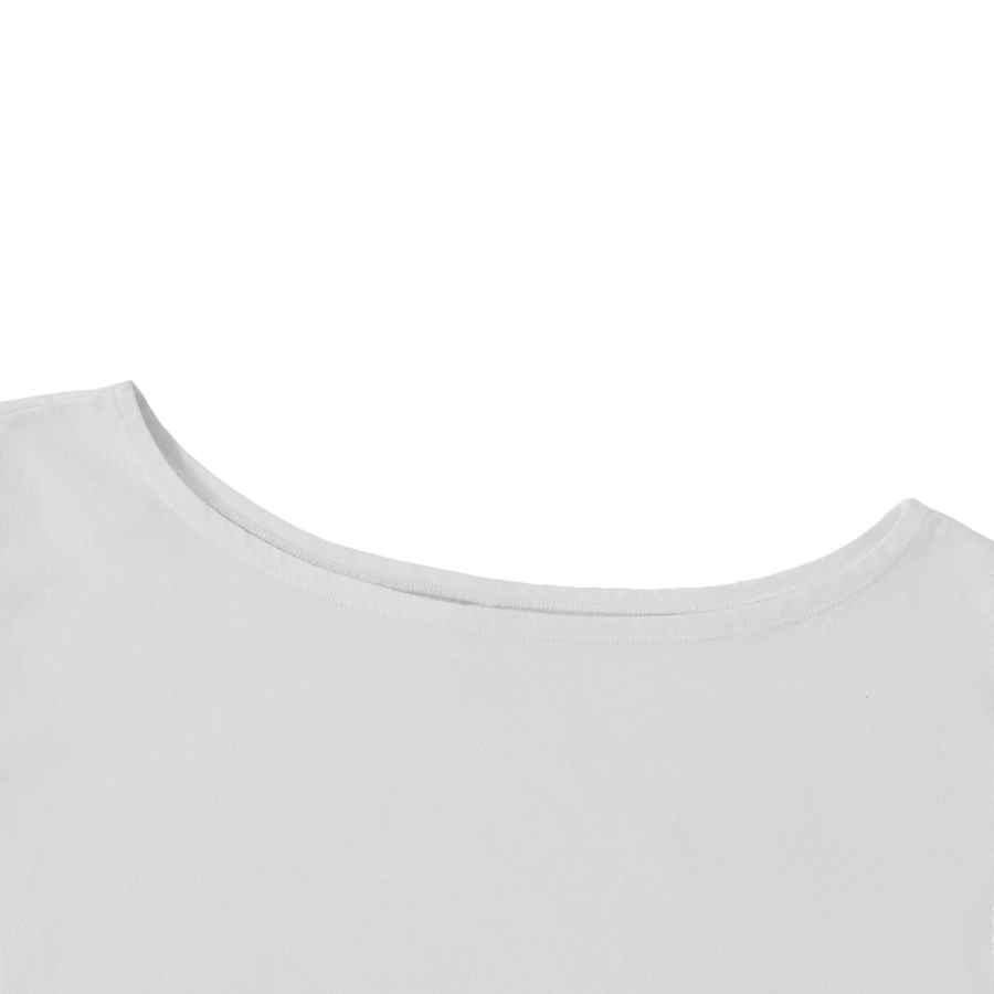 Moon Oath | Off-Shoulder Rolled Hem Cotton T-Shirt
