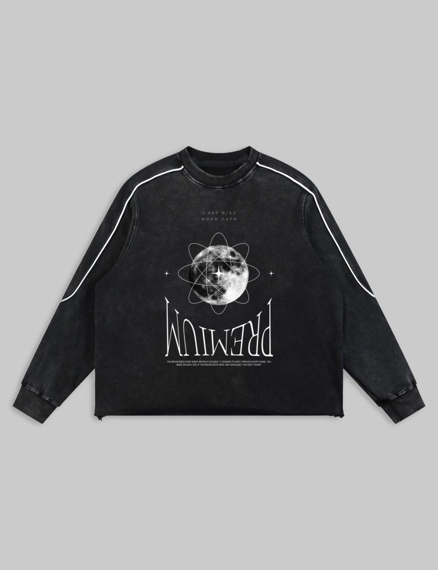 Moon Oath Premium Black Sweatshirt - TOPARADI