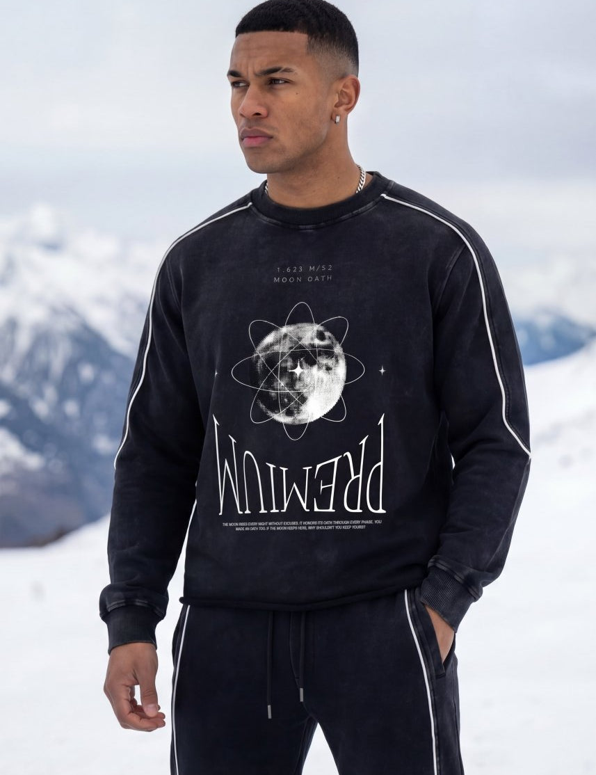 Moon Oath Premium Black Sweatshirt - TOPARADI
