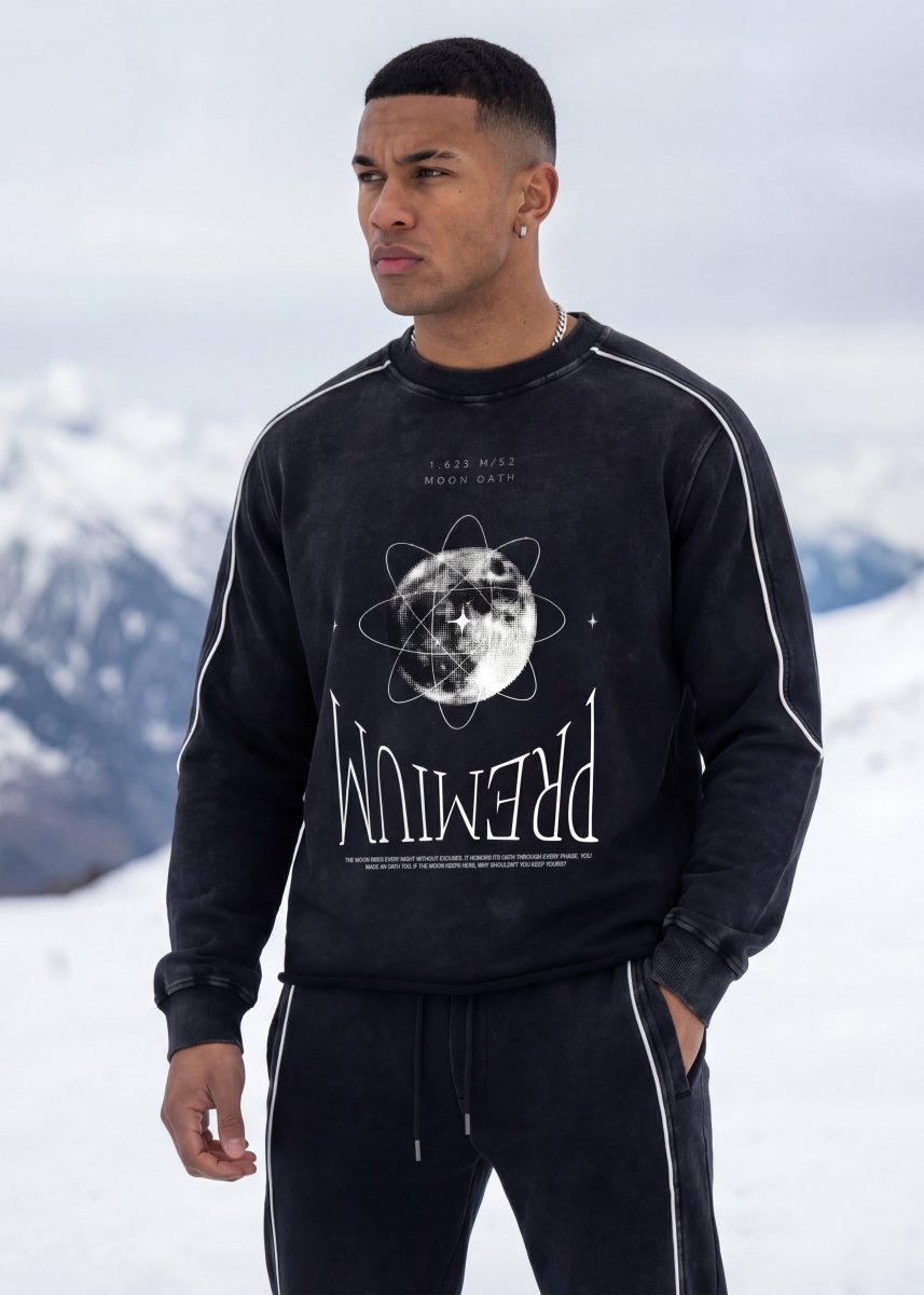 Moon Oath Premium Black Sweatshirt - TOPARADI