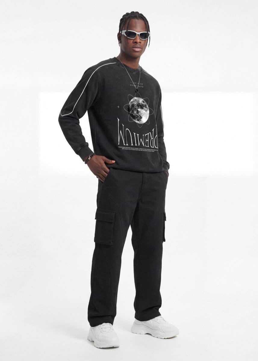 Moon Oath Premium Black Sweatshirt - TOPARADI