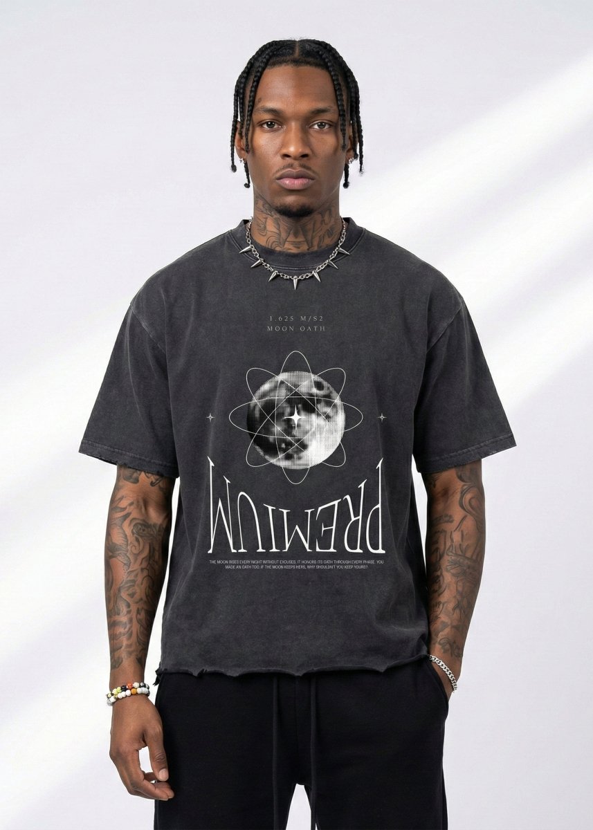 Black / S Moon Oath Premium Black Tee