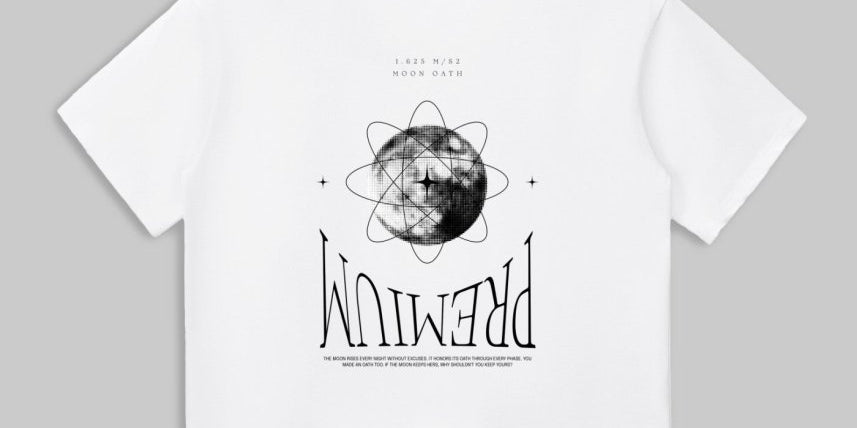 Moon Oath Premium White Tee - TOPARADI