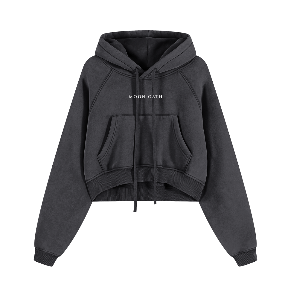 Moon Oath | Snow Washed Cropped Hoodie