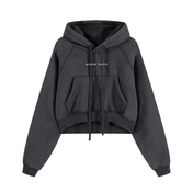 Moon Oath | Snow Washed Cropped Hoodie