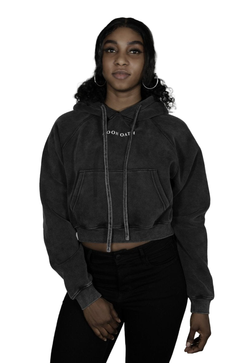  S Moon Oath | Snow Washed Cropped Hoodie