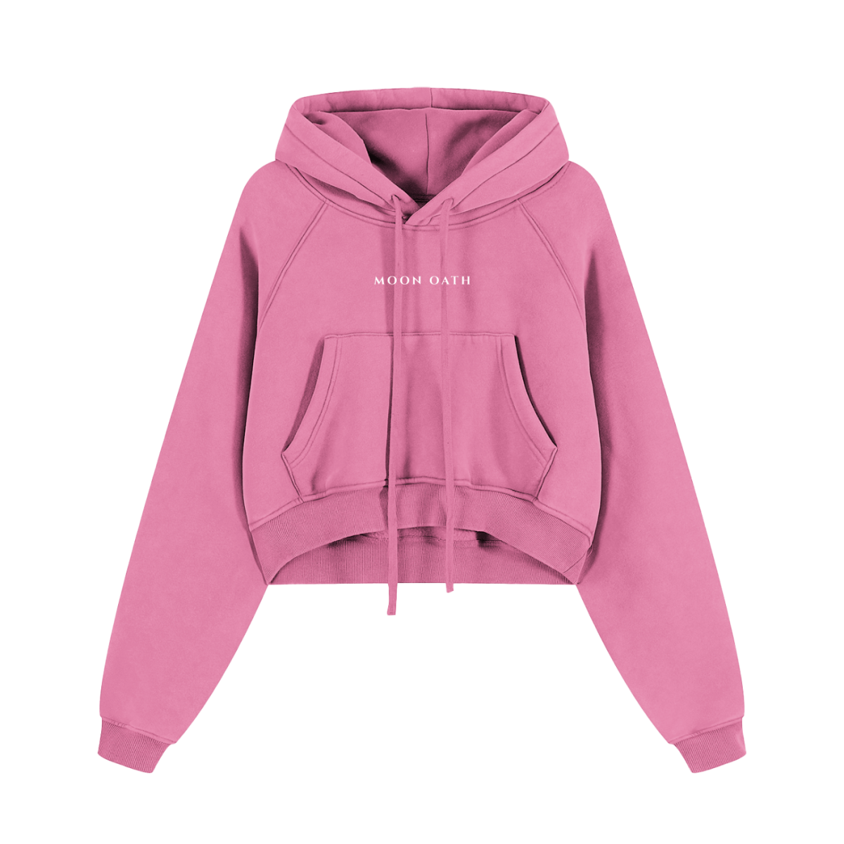 Pink / S Moon Oath | Snow Washed Cropped Hoodie