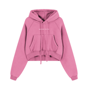 Pink / S Moon Oath | Snow Washed Cropped Hoodie