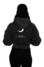Moon Oath | Snow Washed Cropped Hoodie