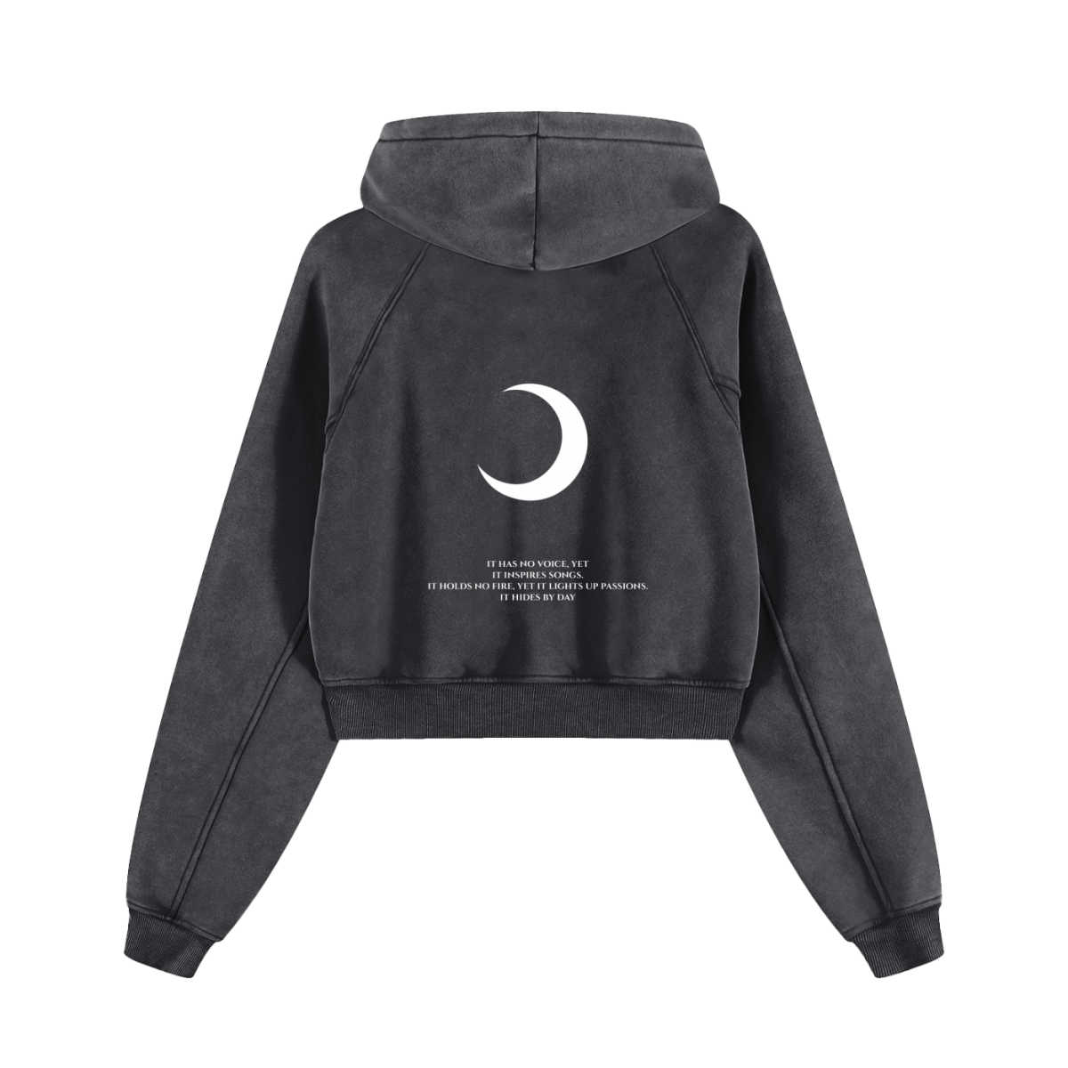 Moon Oath | Snow Washed Cropped Hoodie