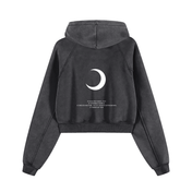 Moon Oath | Snow Washed Cropped Hoodie