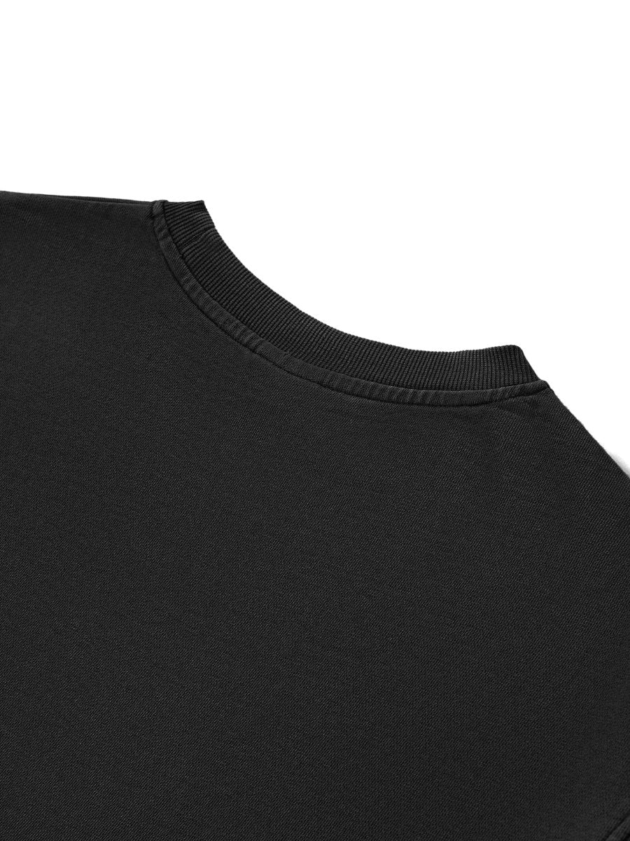 Moon Oath | Snow Washed Raw Edge Crop Top