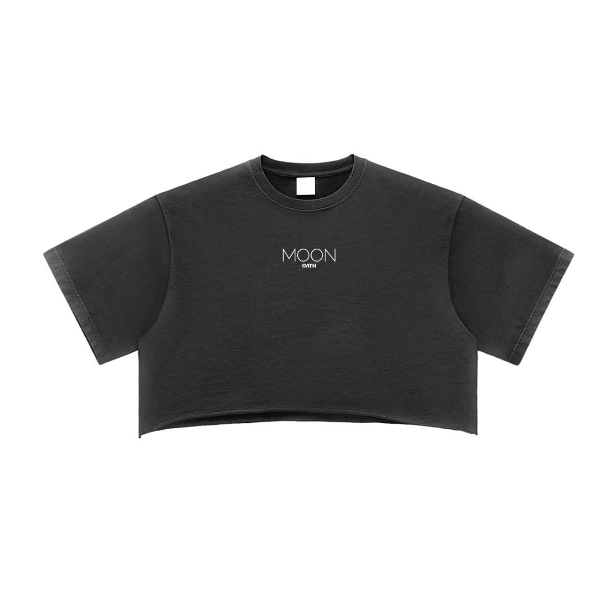 Moon Oath | Snow Washed Raw Edge Crop Top
